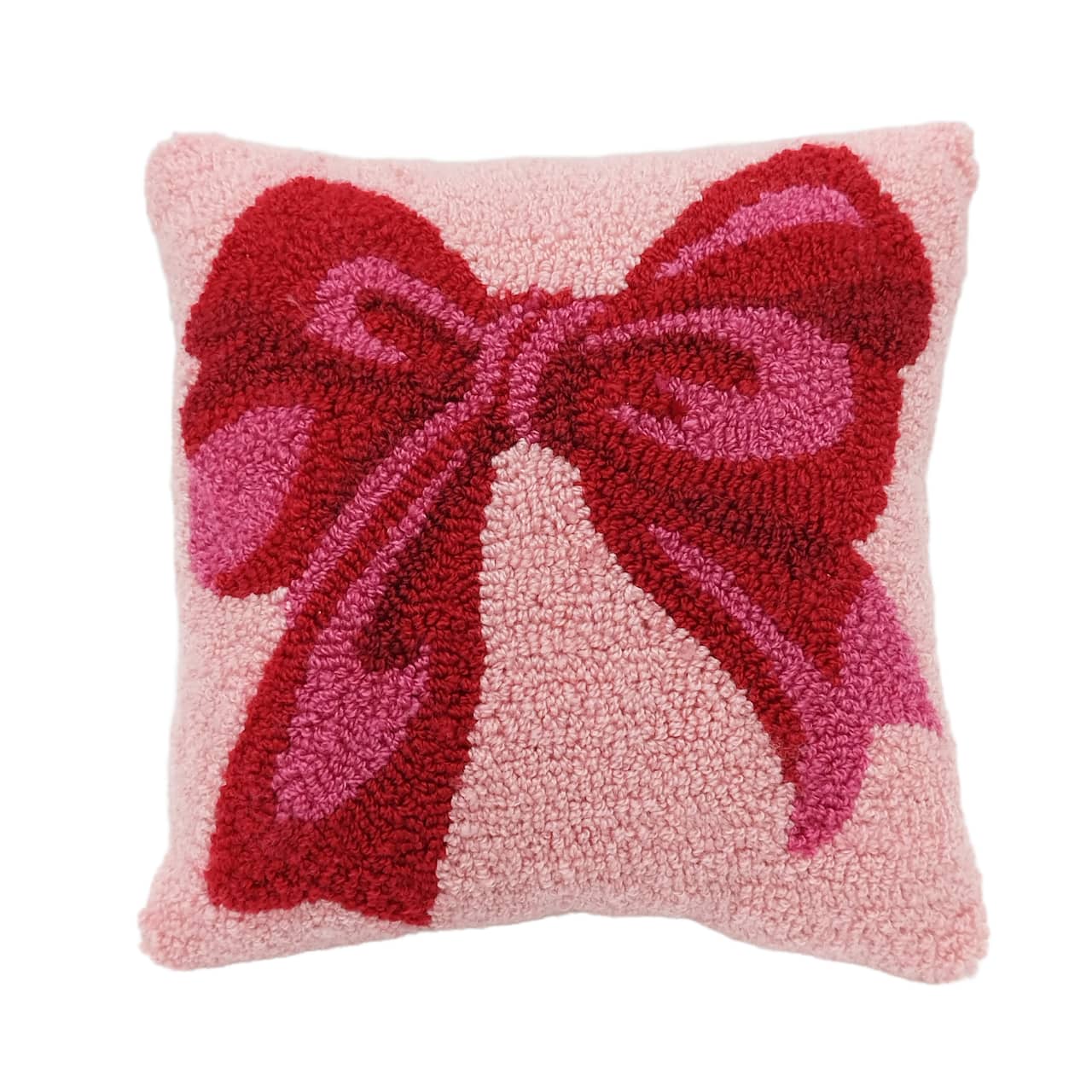 Coussin décoratif avec une boucle rose et rouge de 29,2 cm x 29,2 cm d’Ashland